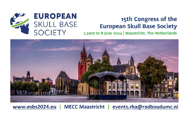 15th Congress of the European Skull Base Society, scheduled to be held from Wednesday, June 5th, to Saturday, June 8th, 2024, in Maastricht, The Netherlands.